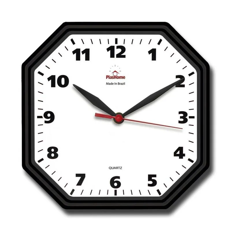 Relógio De Parede Oitavado 23Cm Gama Phr007 Diversos Modelos