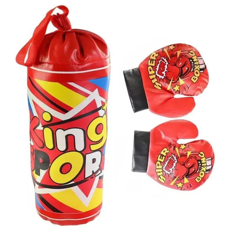 Kit Boxe Infantil Saco De Pancada E Luvas Brinquedo Esporte