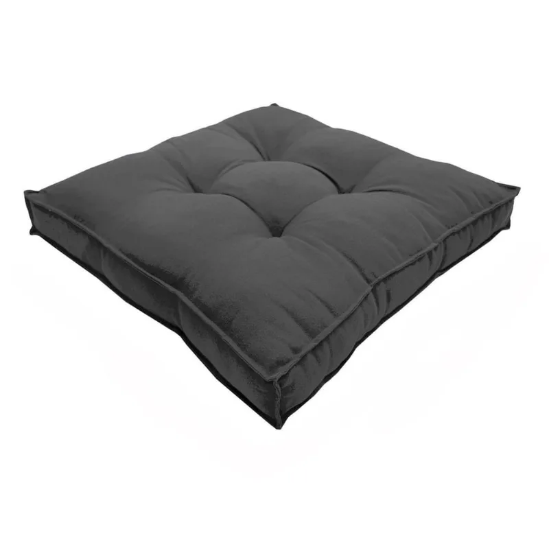 Almofada Futon Cadeiras Bancos Áreas 60X60 Cm Cinza Escuro