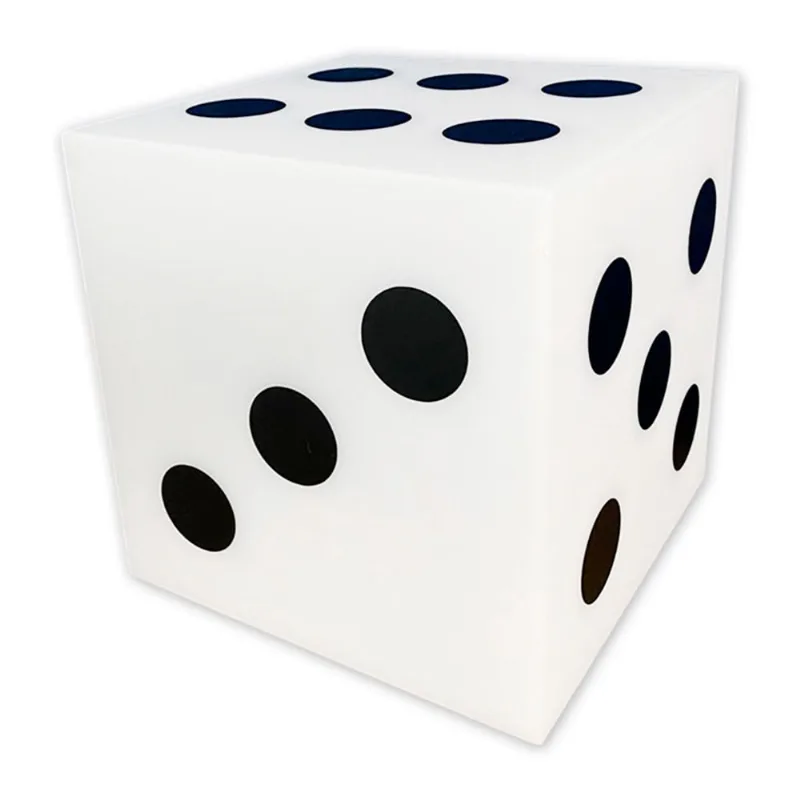 Luminária Abajur de Mesa Dado Divertido Preto e Branco
