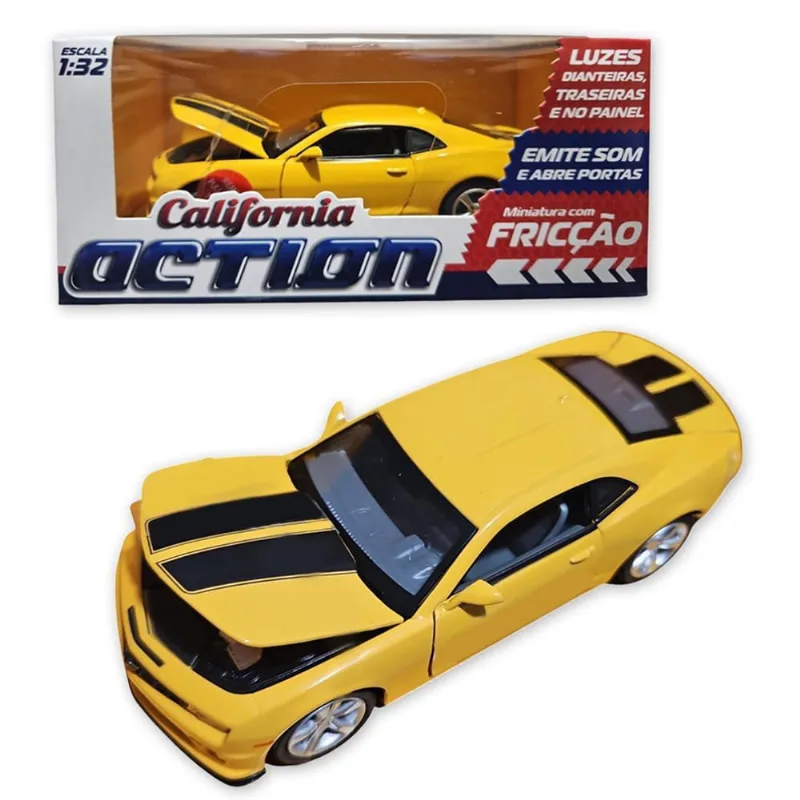 Carro Miniatura Metal Camaro Ss 2013 1:32 Action Som E Lu