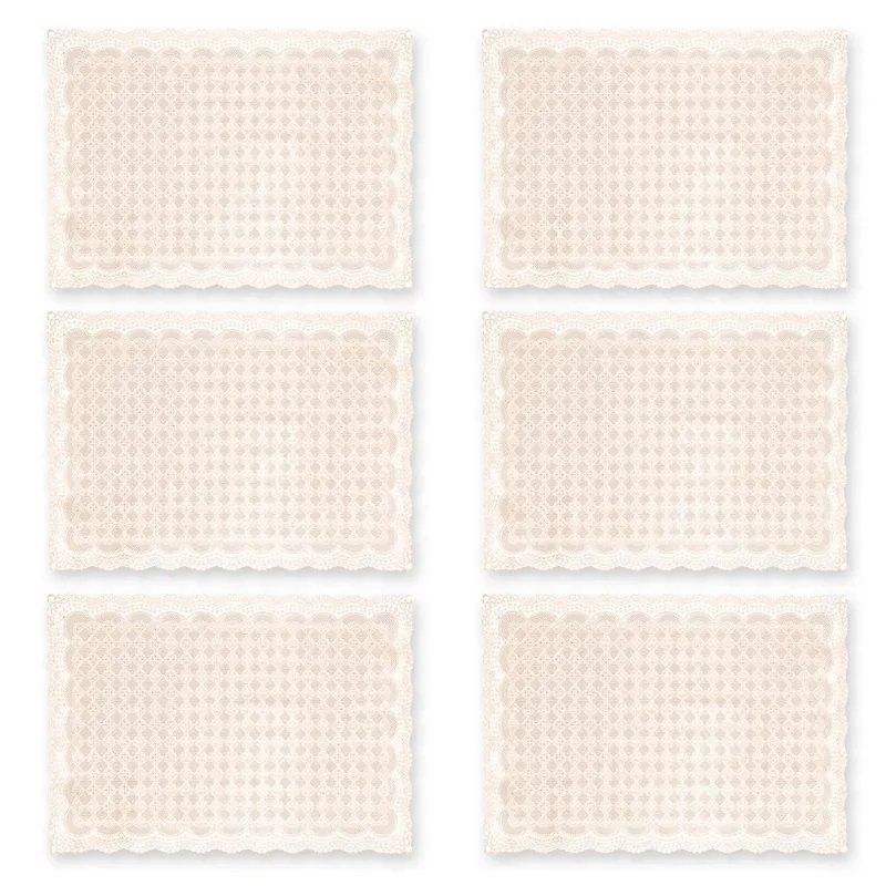 Toalha De Geladeira Pvc Rendado Kit 04 Peças Balão Bege Fl1522