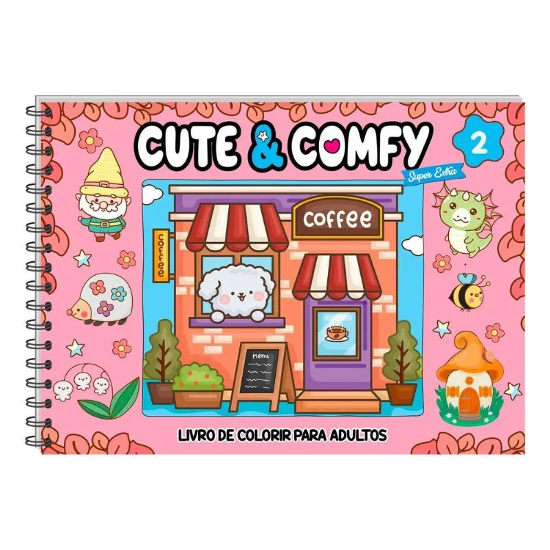 Livro De Colorir Cute &amp; Comfy Super Extra Capa Dura Edição 2