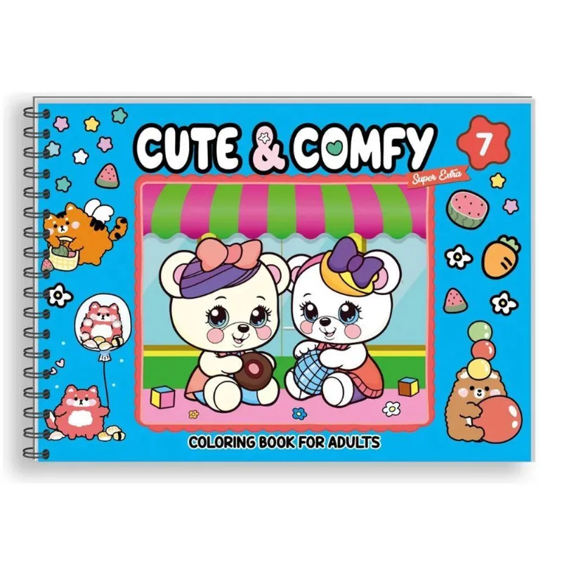 Livro De Colorir Cute &amp; Comfy Super Extra Capa Dura Edição 7