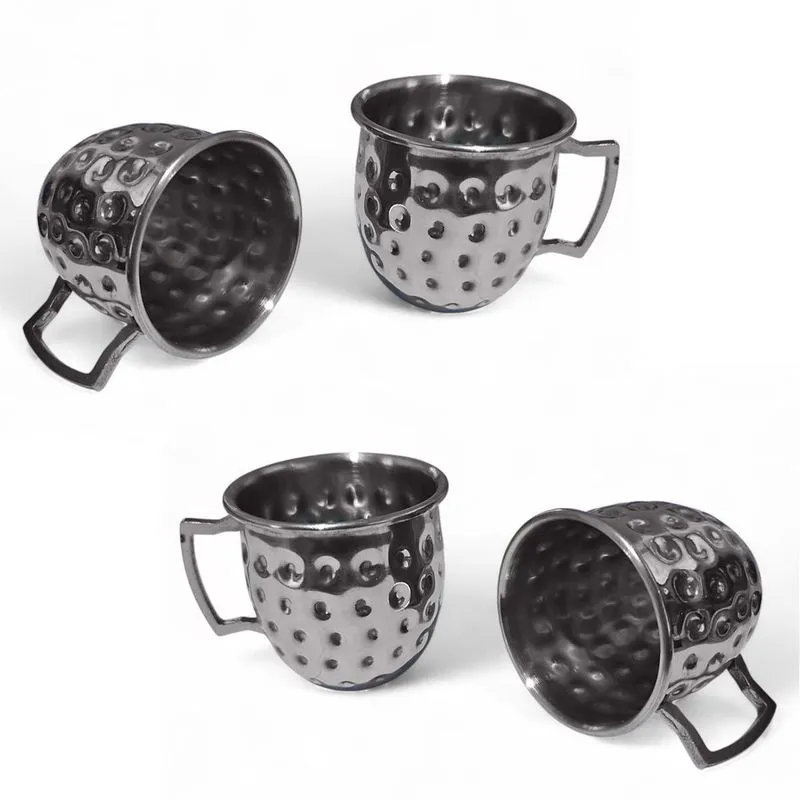 Kit 4 Mini Canecas Moscow Mule Martelada Shot Premium 60ml I