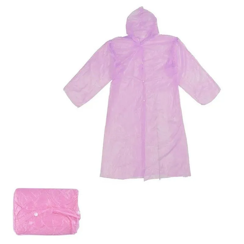 Capa De Chuva Adulta Wellmix Plástica Com Botão E Capuz 80x60cm Rosa Adulto