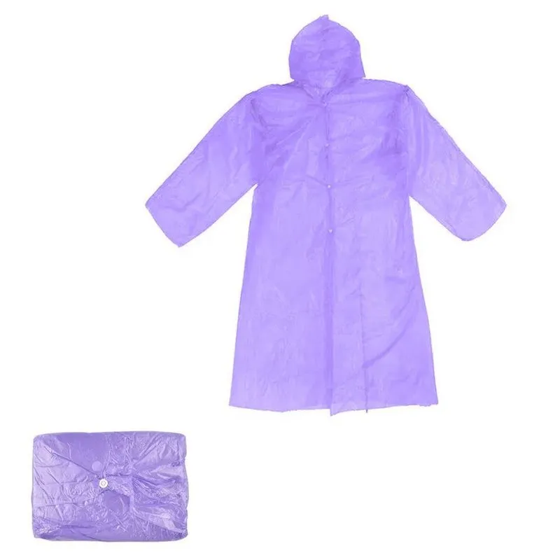 Capa De Chuva Plástica Com Botão E Capuz 80x60 Adulto Roxo