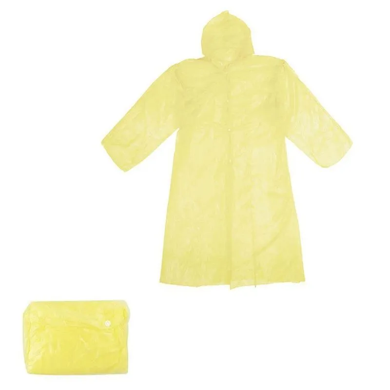 Capa De Chuva Plástica Adulta Wellmix Com Botão E Capuz 80x60 Amarelo Adulto