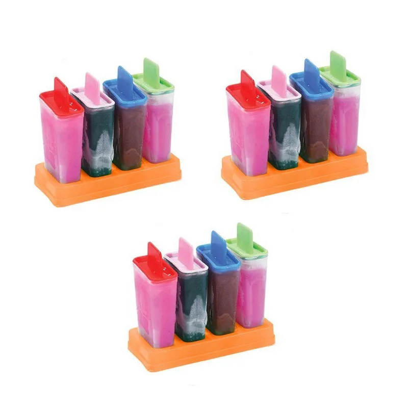Kit 12 Forminhas Para Picolé Sorvetinho Caseiro Plástico 50ml Reutilizável Colorido