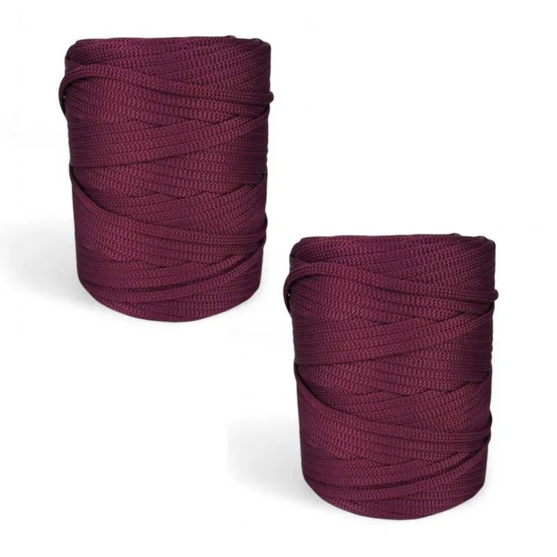 Fio Náutico para Crochê Fio Náutico Premium 100% Poliéster 5mm 500g Amora Kit 2 Unidades