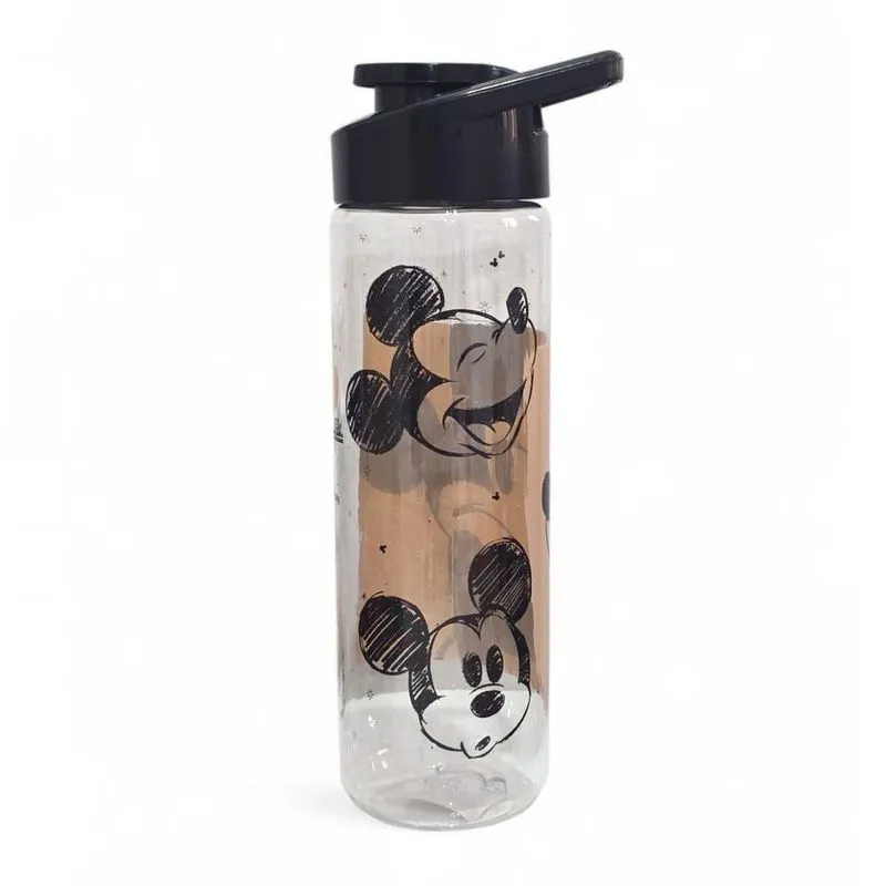Garrafa Squeeze Mickey 700ml Para Água Plástico Bpa Free Corpo Cristal Preto Plasduran Plásticos