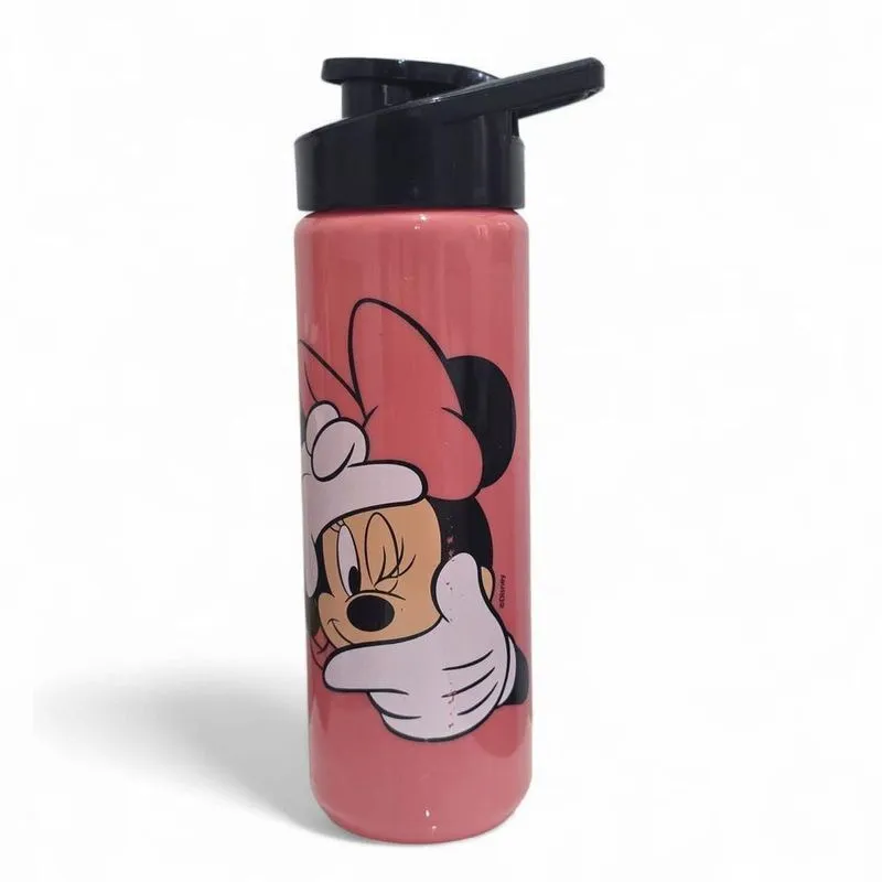 Garrafa De Água Squeeze Minnie 700ml Plástico Bpa Free Para Academia Escola Preto Plasduran