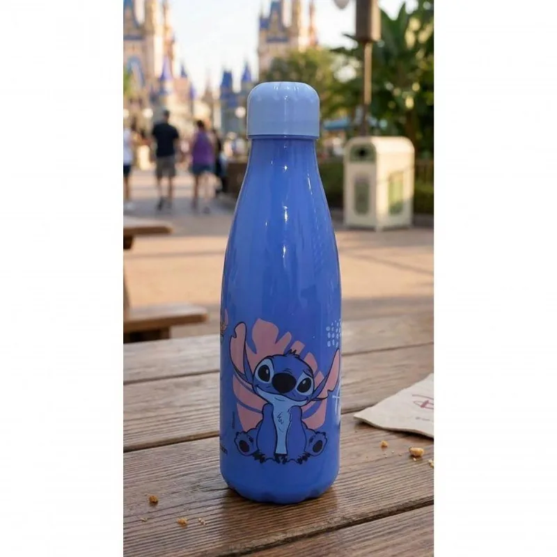 Garrafa Squeeze Paris Com Estampa Stitch Fofo Em Pet Livre De Bpa Para Academia Escola Azul