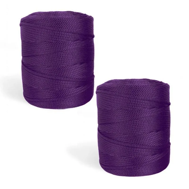 Fio Para Artesanato Fio Náutico Premium 100% Poliéster Roxo Kit Com 2 Unidades 500g