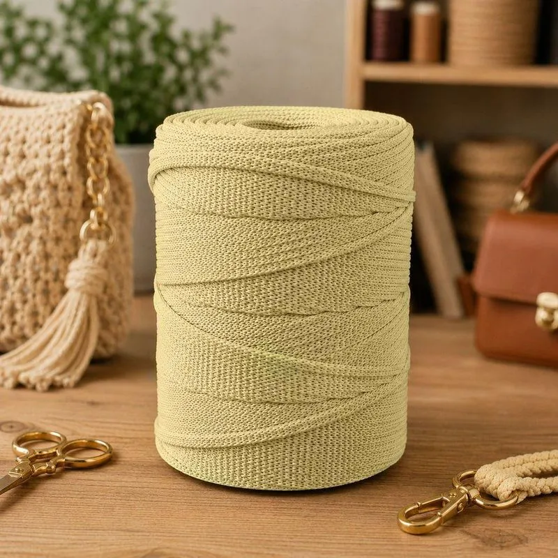 Fio para Artesanato Fio Náutico Premium 100% Poliéster 5mm Baunilha