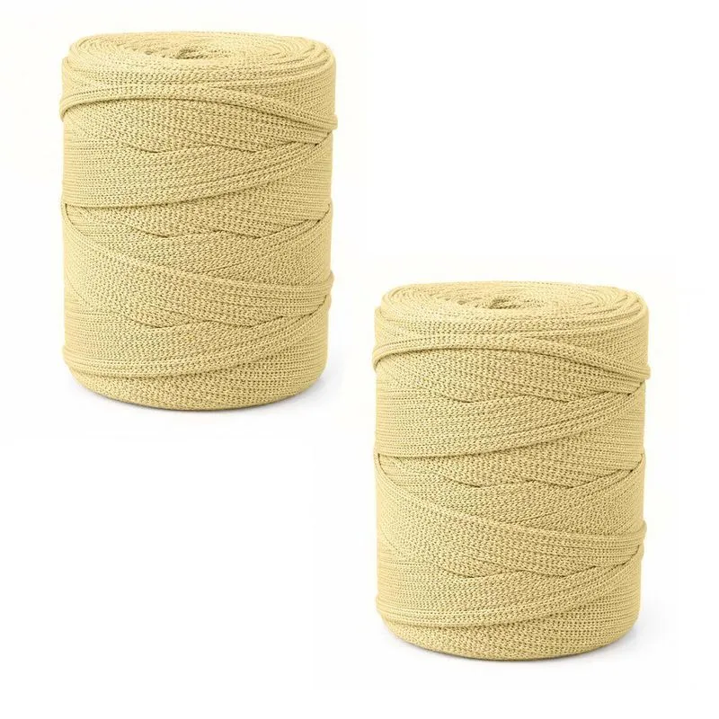 Kit Fio para Crochê Fio Náutico Premium 100% Poliéster 5mm Creme 2 Unidades