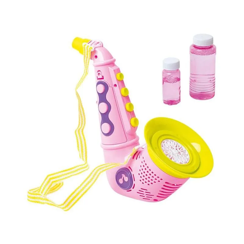Lançador de Bolha Infantil LP Toys Saxophone com 2 Frascos de Sabão 3 Peças