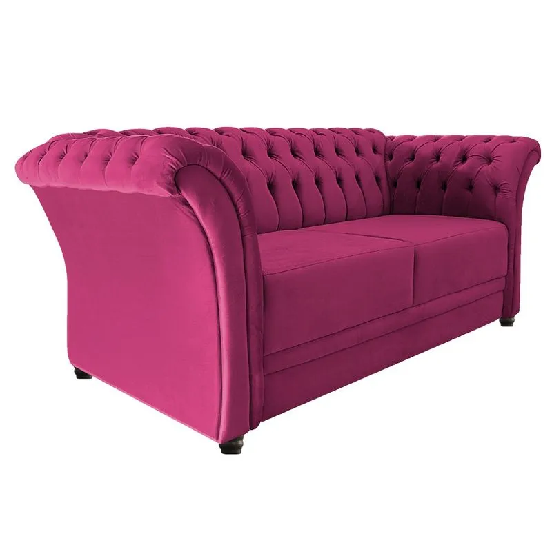Namoradeira Chesterfield Sofia Suede Pink - Amarena Móveis