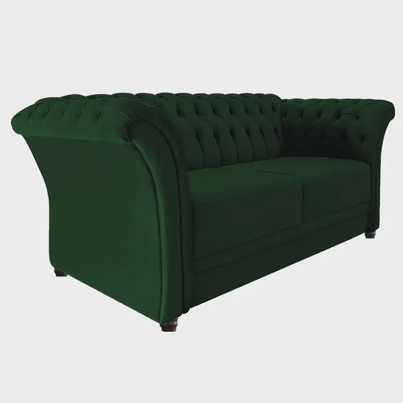 Namoradeira Chesterfield Sofia Suede Verde - Amarena Móveis