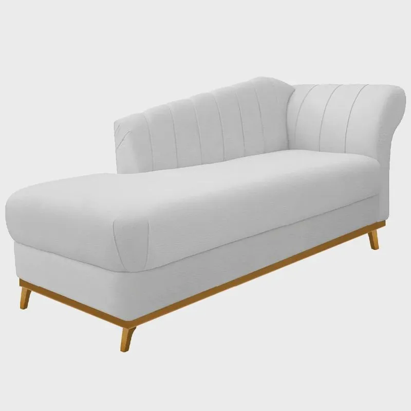 Recamier Vanessa 140cm Lado Esquerdo Corano Branco - Amarena Móveis