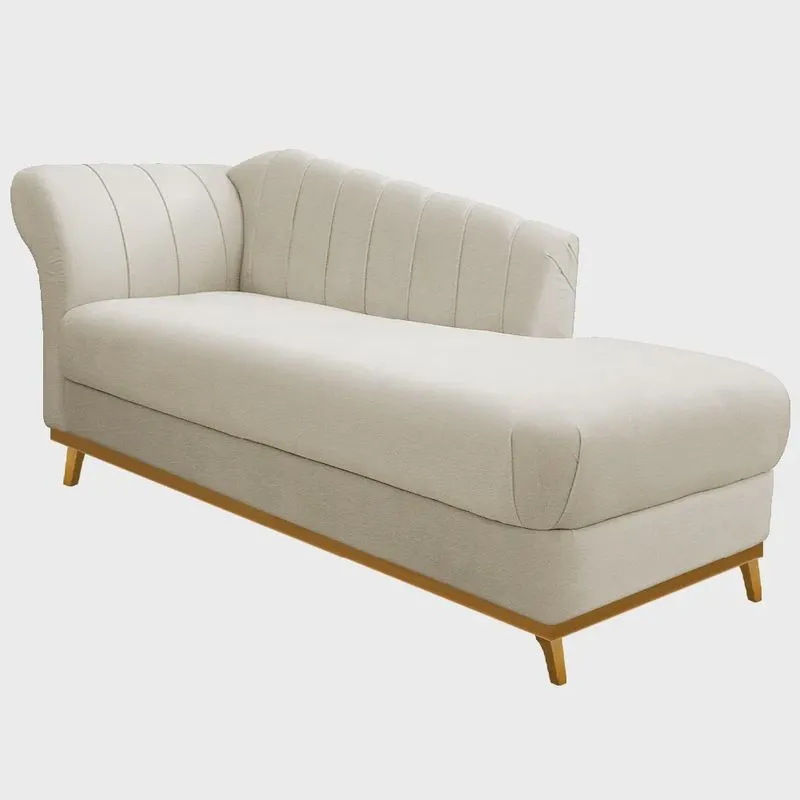 Recamier Vanessa 185cm Lado Direito Corano Bege - Amarena Móveis