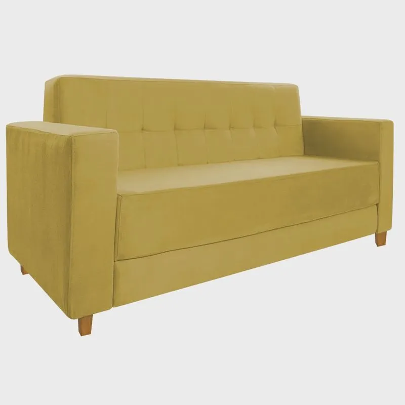 Sofá 2 Lugares Denver Suede Amarelo - Amarena Móveis
