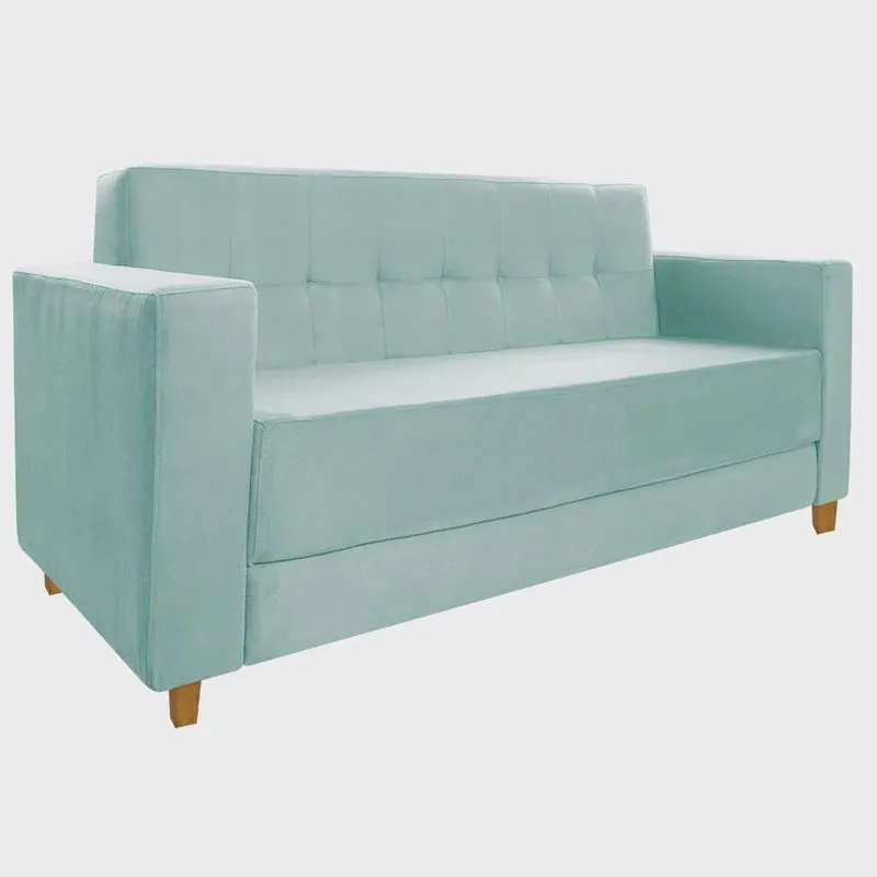 Sofá 2 Lugares Denver Suede Azul Tiffany - Amarena Móveis