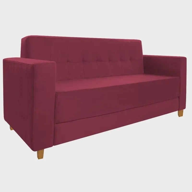 Sofá 2 Lugares Denver Suede Bordô - Amarena Móveis