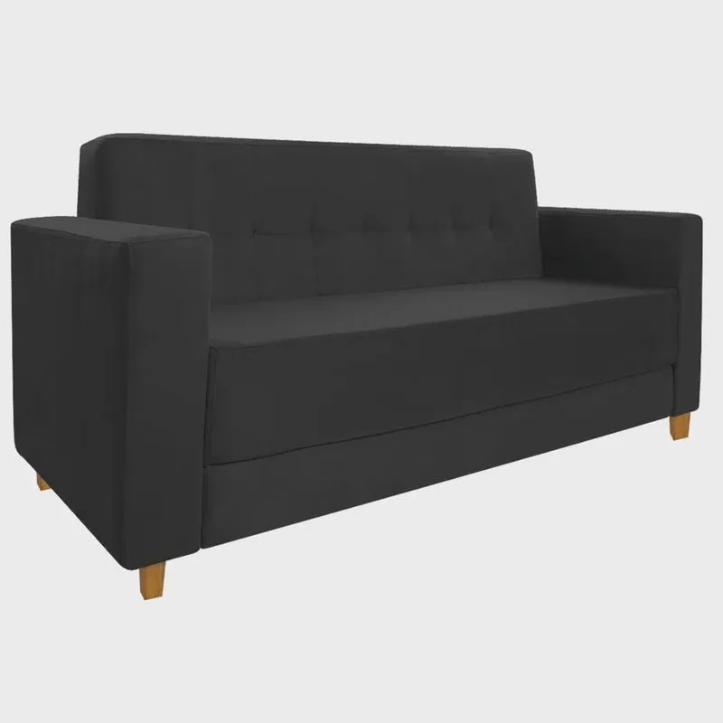 Sofá 2 Lugares Denver Suede Preto - Amarena Móveis