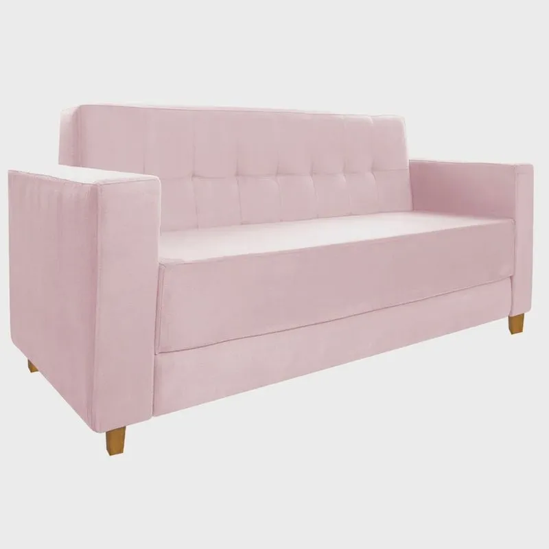 Sofá 2 Lugares Denver Suede Rosa Bebê - Amarena Móveis
