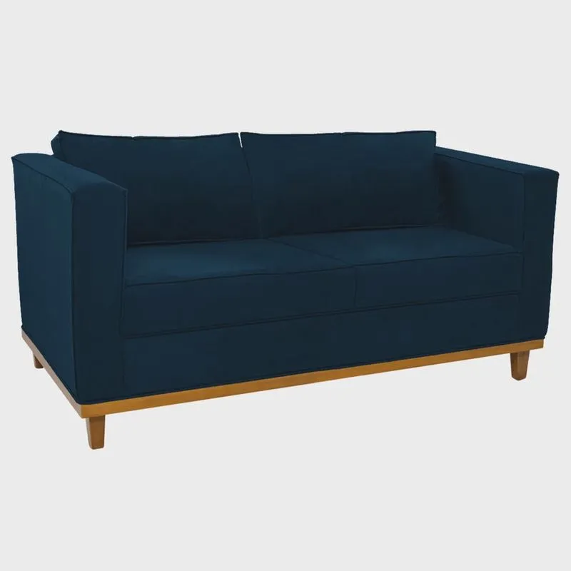 Sofá 2 Lugares Europa Suede Azul Marinho Amarena Móveis