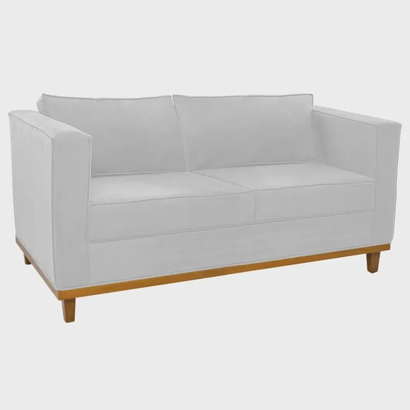 Sofá 2 Lugares Europa Suede Branco Amarena Móveis