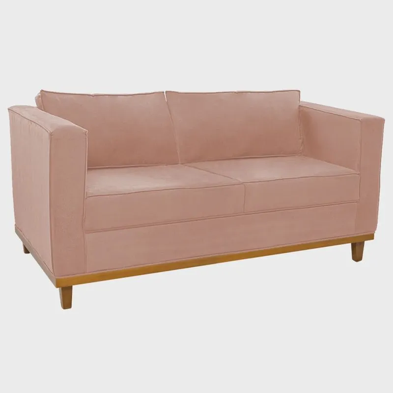 Sofá 2 Lugares Europa Suede Rosê Amarena Móveis