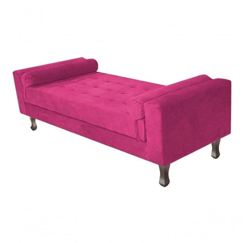 Recamier Baú Félix Solteiro 100cm Suede Rosê - Amarena Móveis Cor Pink