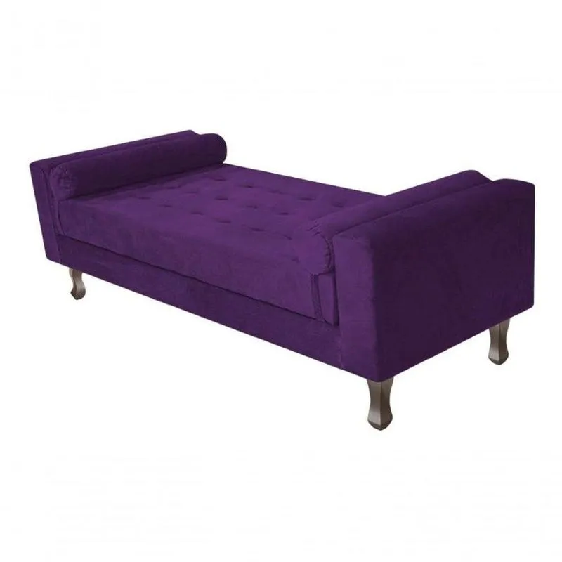 Recamier Baú Félix Solteiro 100cm Suede Rosê - Amarena Móveis Cor Roxo
