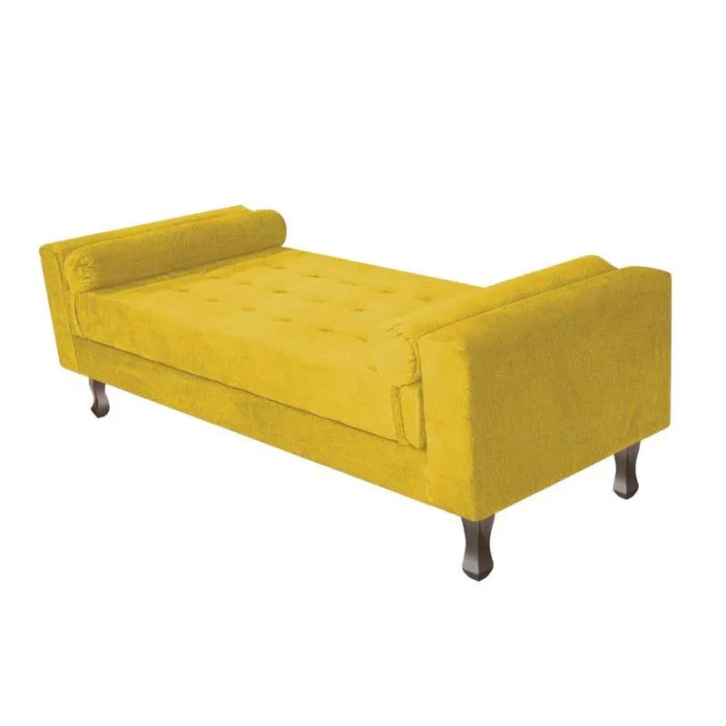 Recamier Baú Félix Solteiro 160cm Suede Amarelo