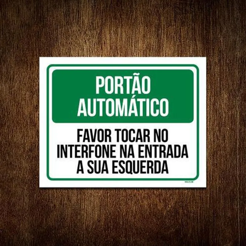 Kit 5 Placas - Portão Automático Tocar Inferfone