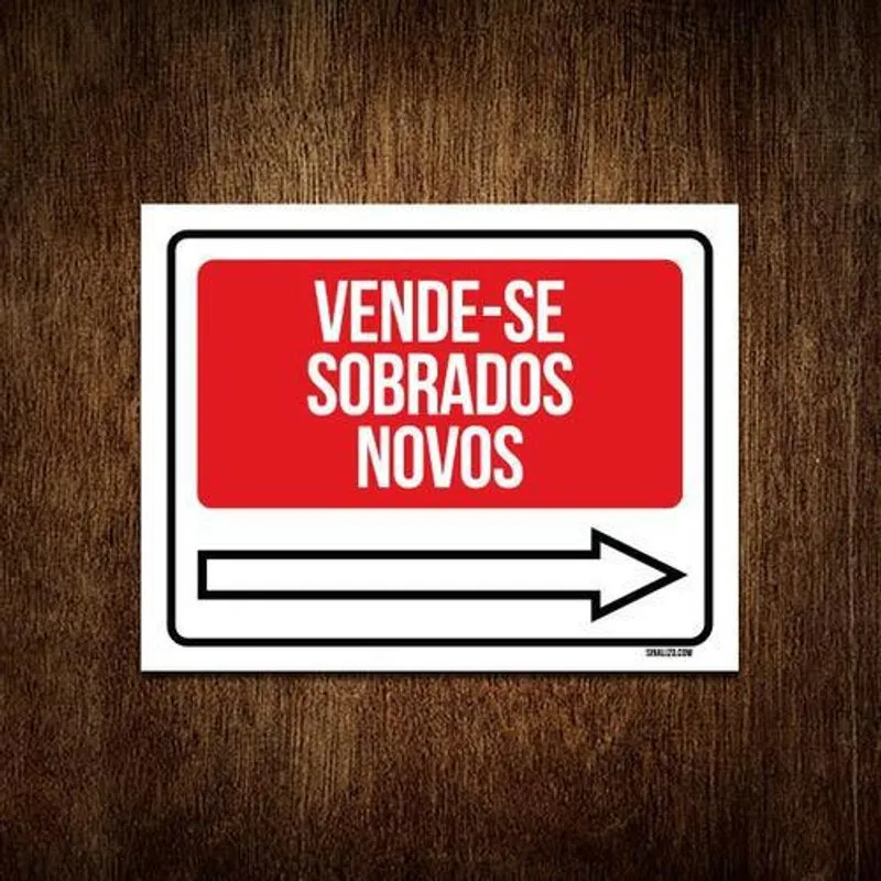 Kit 5 Placas - Vende-se Sobrados Novos Direita