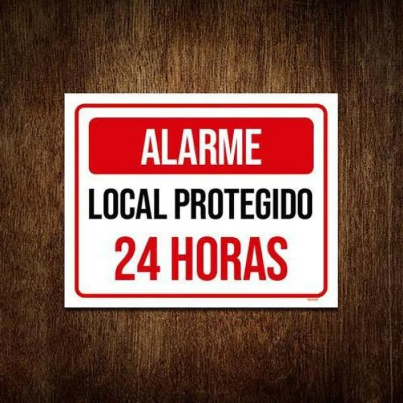 Kit 5 Placas Atenção Alarme Local Protegido 24 Horas