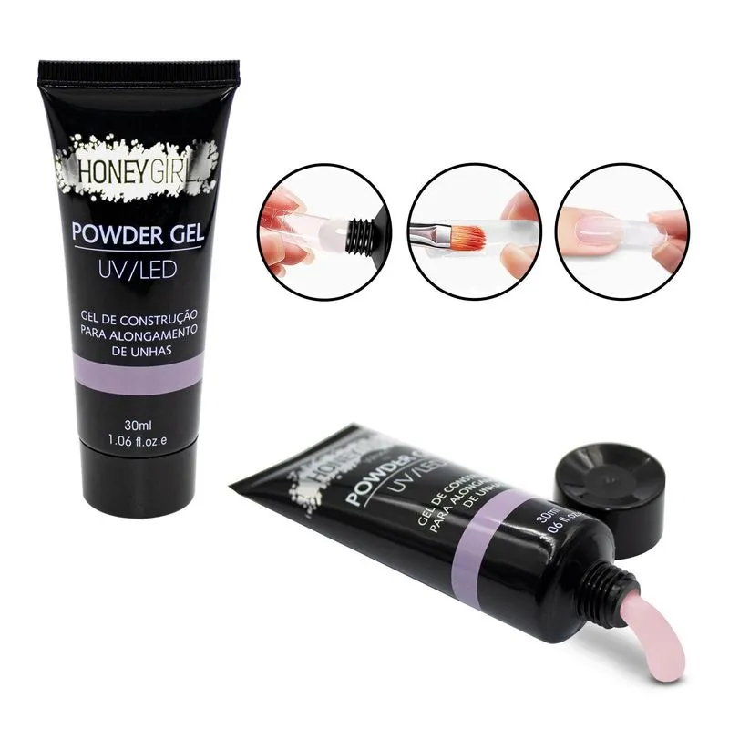 Polygel Powder Gel De Unhas Honey Girl Led Uv Nude 12, 30ml