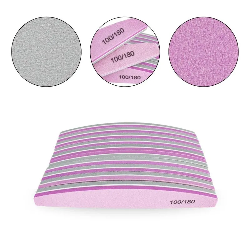 Kit 10 Lixa Bumerangue Buffer 100/180 Polidora Unhas De Gel
