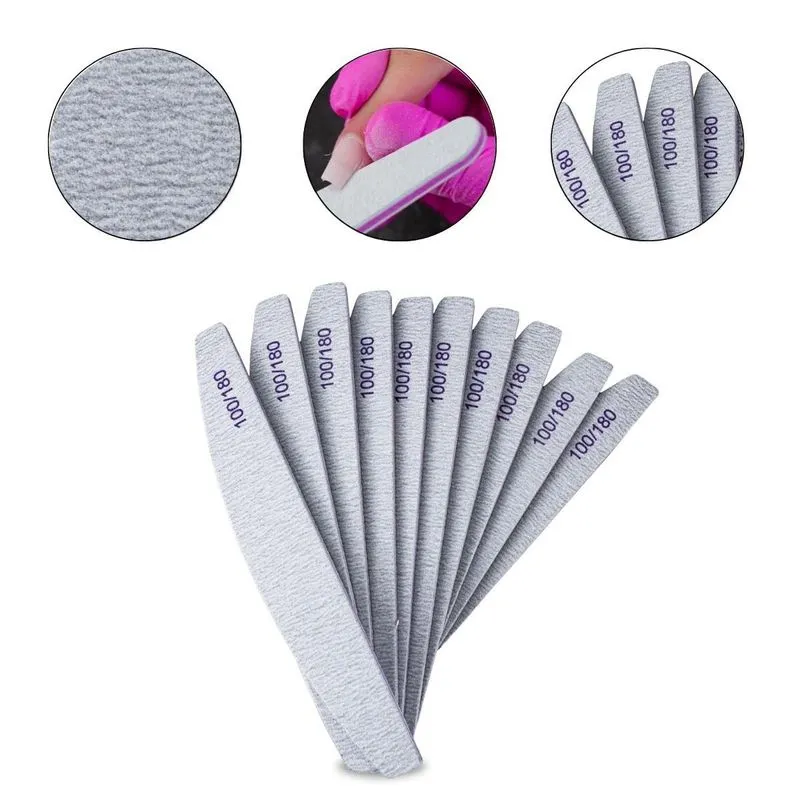 Kit 10 Lixa Lavável 100/180 Reutilizável Unhas De Gel Fibra