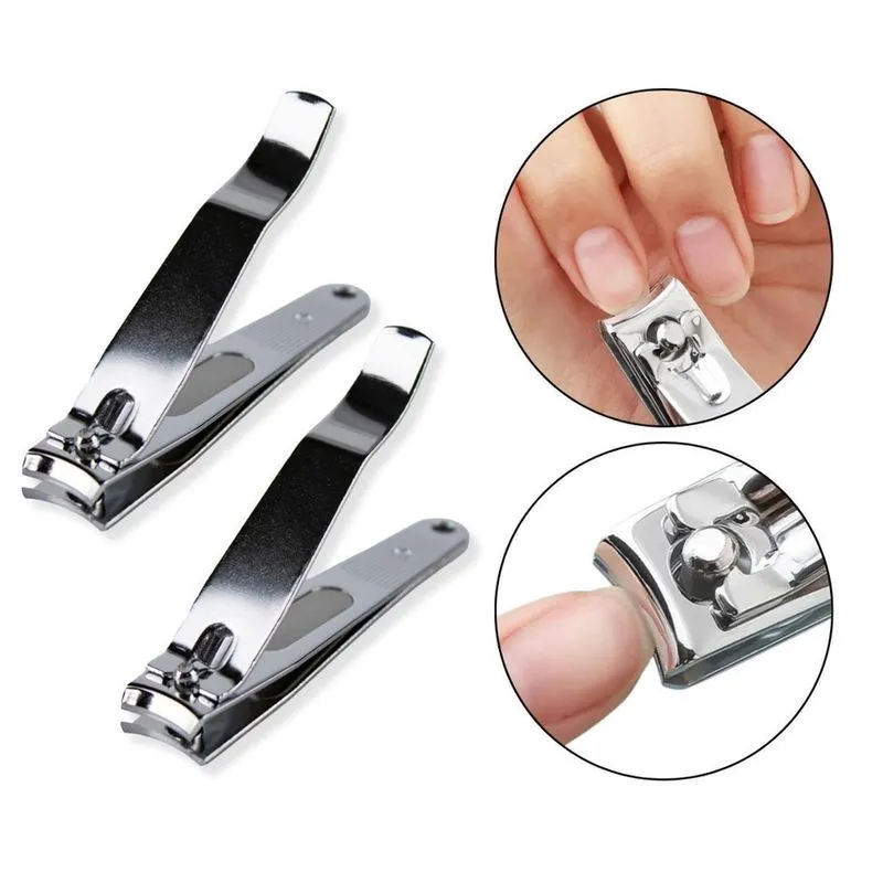Kit 2 Cortador Unha Grande Lixa Manicure Pedicure Aço Inox