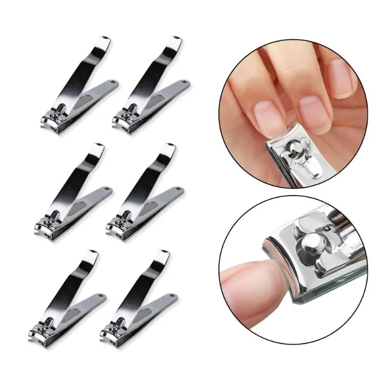 Kit 6 Cortador Unha Grande Lixa Manicure Pedicure Aço Inox