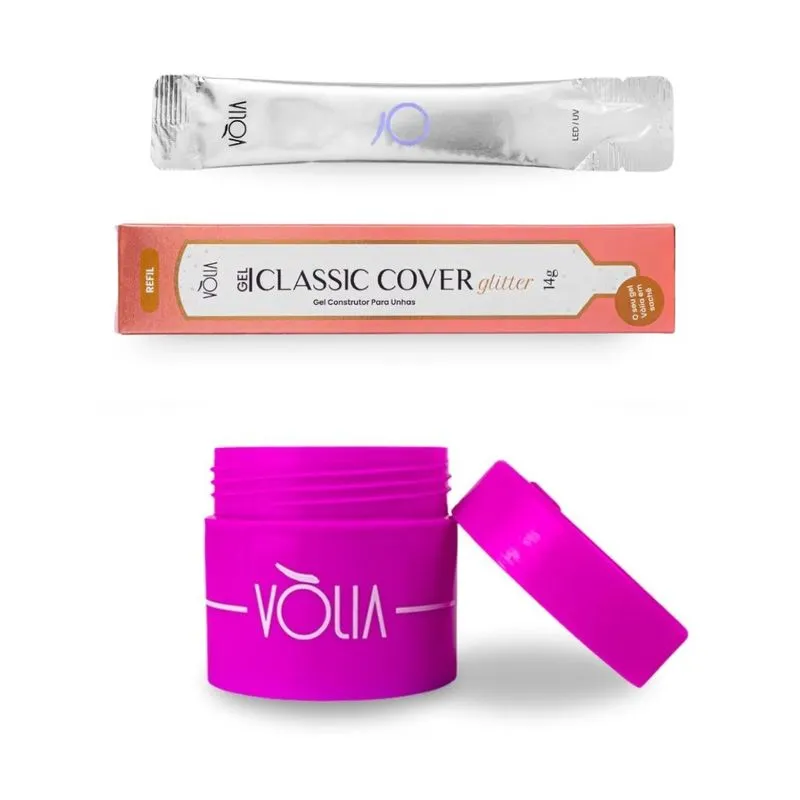 Sachê Gel Refil Classic Cover Glitter 14g Vlia + Pote Eco