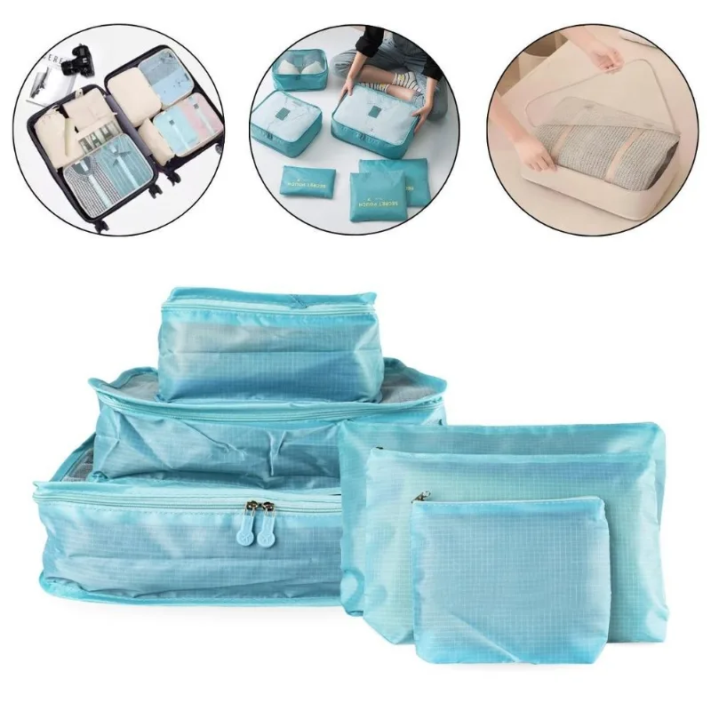 Kit De Viagem 6 Peças Organizadores De Mala Bolsa Necessair