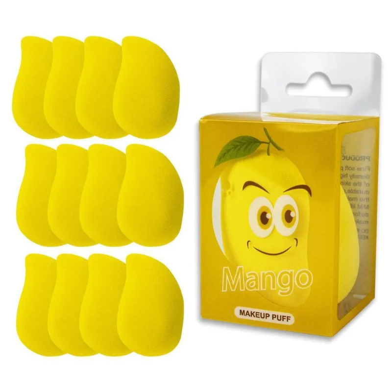Kit 12 Esponja Manga Facial Make Cremosa Pó Base Corretivo
