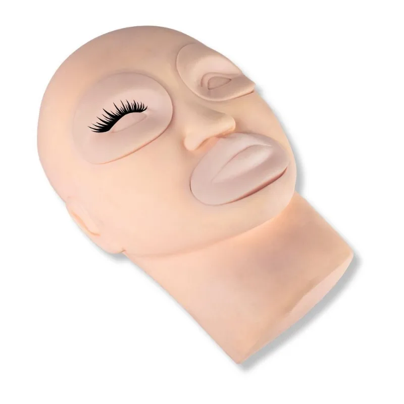 Cabeça Emborrachada Olhos Boca Removível Treino Make Cílios