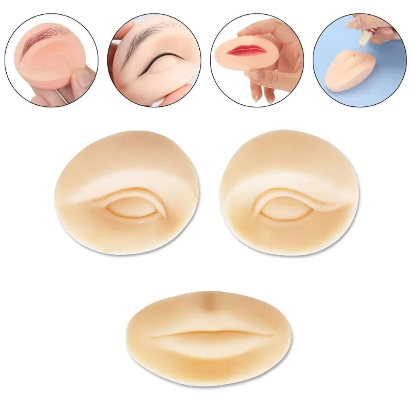 Kit Molde Silicone Olhos E Boca Treino Micropigmentação Make