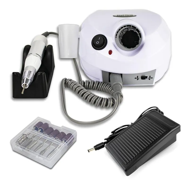 Lixadeira Elétrica Motor Nail Drill Porquinho Bivolt Branco